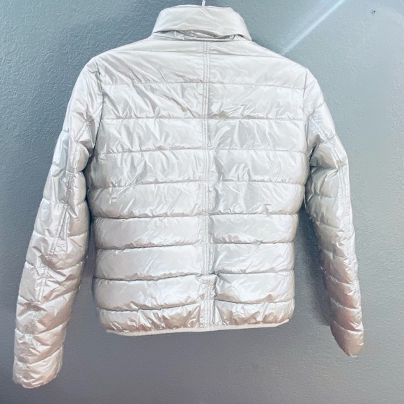 STYLUS Jackets & Coats Stylus Metallic Silver Puffer Jacket L
